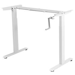HW67624WH Hand Crank Sit to Stand Desk Frame Height Adjustable Standing Base, White -  Total Tactic