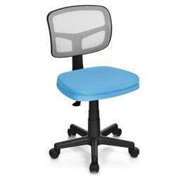 Picture of Total Tactic HW67630BL Armless Computer Chair with Height Adjustment & Breathable Mesh for Home Office&#44; Blue