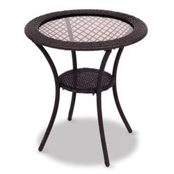 HW68108 Round Rattan Wicker Coffee Table with Lower Shelf