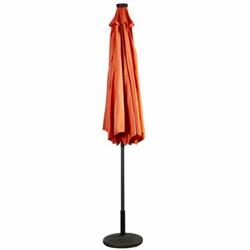 OP70737OR 10 ft. Patio Solar Umbrella with Crank & LED Lights, Orange