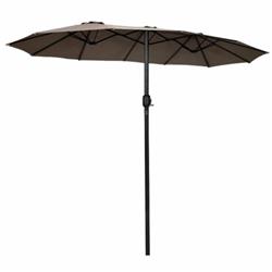 OP70755CF 15 ft. Double-Sided Outdoor Patio Umbrella with Crank without Base, Tan