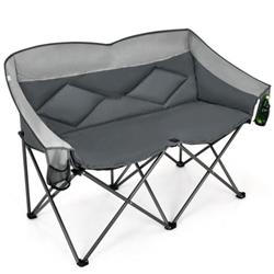 OP70772GR Folding Camping Chair with Bags & Padded Backrest, Gray -  Total Tactic