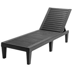 OP70808BK Outdoor Recliner Chair with 5-Position Adjustable Backrest, Black