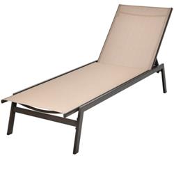 OP70828CF Outdoor Reclining Chaise Lounge Chair with 6-Position Adjustable Back, Brown