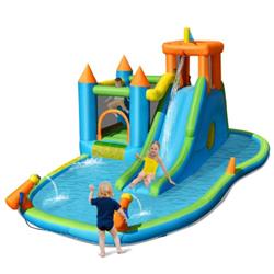 OP70833 Inflatable Water Slide with Bounce House & Splash Pool without Blower for Kids