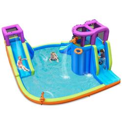 OP70962 6-in-1 Inflatable Dual Water Slide Bounce House without Blower