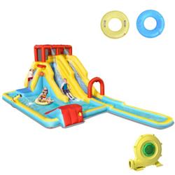 OP70963 Inflatable Dual Slide Water Park Climbing Bouncer with 735W Air Blower
