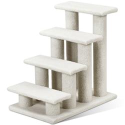 PS7174 4-Step Pet Stairs Carpeted Ladder Ramp Scratching Post Cat Tree Climber