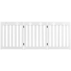 Picture of Total Tactic PS7400WH 24 in. Folding Wooden Freestanding Dog Gate with 360 deg Flexible Hinge for Pet, White