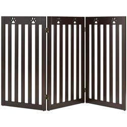 Picture of Total Tactic PS7402BN 36 in. Folding Wooden Freestanding Pet Gate Dog Gate with 360 deg Flexible Hinge&#44; Dark Brown