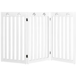 Picture of Total Tactic PS7402WH 36 in. Folding Wooden Freestanding Pet Gate Dog Gate with 360 deg Flexible Hinge&#44; White