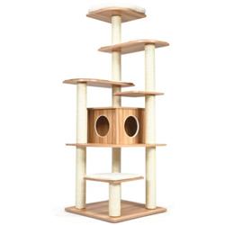 Picture of Total Tactic PS7431 Wood Multi-Layer Platform Cat Tree with Scratch Resistant Rope