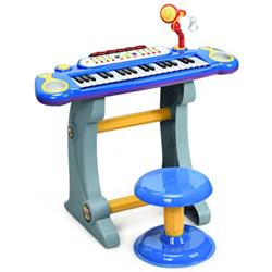 TY578001BL 37-Key Electronic Keyboard Kids Toy Piano, Blue