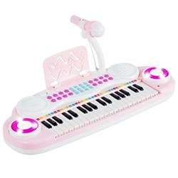 TY578762PI Multifunctional 37 Electric Keyboard Piano with Microphone, Pink