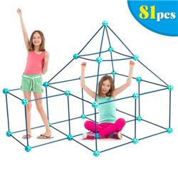 Picture of Total Tactic TY587124 Kids Crazy Construction Fort Building Kit - 81 Piece