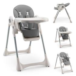 AD10004GR Baby Folding High Chair Dining Chair with Adjustable Height & Footrest, Gray -  Total Tactic