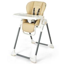 Picture of Total Tactic AD10005BE Foldable Baby High Chair with Double Removable Trays & Book Holder&#44; Beige