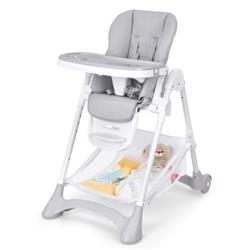 Picture of Total Tactic AD10007GR Baby Convertible Folding Adjustable High Chair with Wheel Tray Storage Basket&#44; Gray