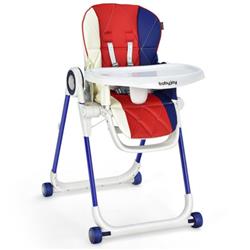 Picture of Total Tactic AD10011CL Baby High Foldable Feeding Chair with 4 Lockable Wheels&#44; Red