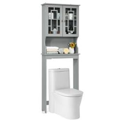 BA7402GR Bathroom Spacesaver Organizer with Adjustable Shelf, Gray