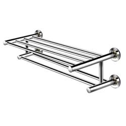 Picture of Total Tactic BA7596 24 in. Wall Mounted Stainless Steel Towel Storage Rack with 2 Storage Tier
