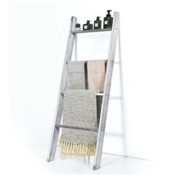 BA7730GR 4-Tier Wall Leaning Ladder Shelf Stand, Gray