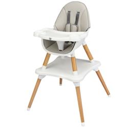 Picture of Total Tactic BB0484GR 5-in-1 Baby Wooden Convertible High Chair&#44; Gray