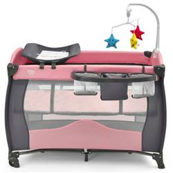 Picture of Total Tactic BB0511PI 3-in-1 Baby Playard Portable Infant Nursery Center with Music Box&#44; Pink