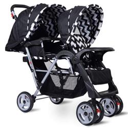 Picture of Total Tactic BB4476BK Foldable Twin Baby Double Stroller Kids Jogger Travel Infant Pushchair 3 Color&#44; Black