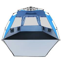 GP11666BL 3-4 Person Easy Pop Up Beach Tent with UPF 50 Plus Portable Sun Shelter, Blue