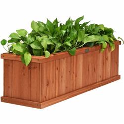 GT3432 3 ft. x 3 in. Wooden Decorative Planter Box for Garden Yard & Window