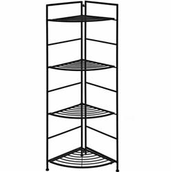 GT3534 4-Tier Folding Metal Shelf Plant Stand Storage Open Shelf Corner Display Rack