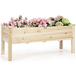 GT3576 Raised Garden Bed Elevated Planter Box Wood for Vegetable Flower Herb