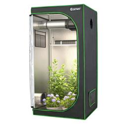 Picture of Total Tactic GT3832DK 32 x 32 x 63 in. Mylar Hydroponic Grow Tent with Observation Window & Floor Tray&#44; Black