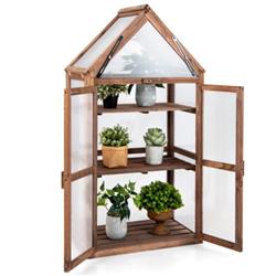 Picture of Total Tactic GT3842BN Cold Frame Mini Wooden Greenhouse for Vegetable & Flower&#44; Brown