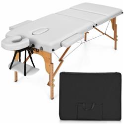 Picture of Total Tactic HB87018WH 3 Fold Portable Adjustable Massage Table with Carry Case, White