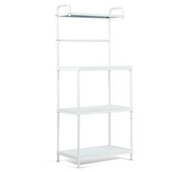 HW57754WH 4-Tier Kitchen Storage Baker Microwave Oven Rack Shelves, White