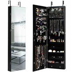 Picture of Total Tactic HW59104BK Wall & Door Mounted Mirrored Jewelry Cabinet with Lights&#44; Black