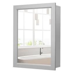 HW59317GR Wall-Mounted Mirrored Medicine Cabinet, Gray