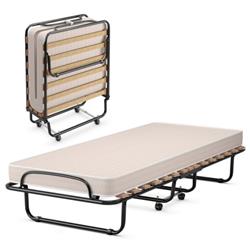 Picture of Total Tactic HW69423BE Portable Folding Bed with Foam Mattress & Sturdy Metal Frame&#44; Beige