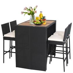 HW70240Plus Patio Acacia Wood Dining Set - 5 Piece