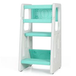 Picture of Total Tactic HY10011GN Kids Kitchen Step Stool with Double Safety Rails&#44; Green