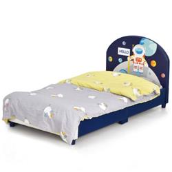 HY10019 Kids Upholstered Platform Bed with Headboard & Footboard