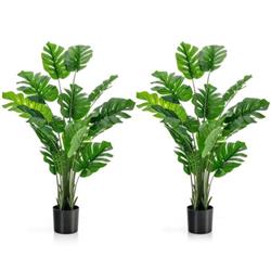 HZ10050-2 5 ft. Artificial Monstera Tree Set - 2 Piece
