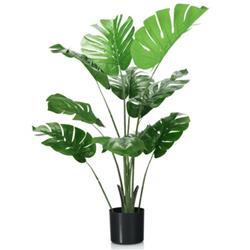 HZ10053-1 4 ft. Artificial Monstera Deliciosa Tree with 10 Leaves of Different