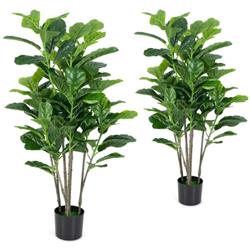 HZ10077-2 51 in. Artificial Fiddle Leaf Fig Tree for Indoor & Outdoor - Pack of 2