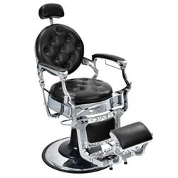 JB10002BKPlus Vintage Barber Chair with Adjustable Height & Headrest-Black