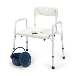 JH10002 3-in-1 Bedside Commode Portable Toilet with Adjustable Height