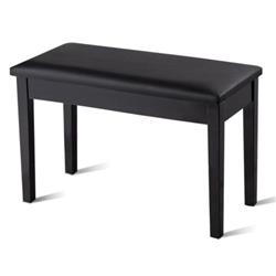 Picture of Total Tactic JV10292BK Solid Wood PU Leather Padded Piano Bench Keyboard Seat&#44; Black