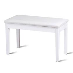 Picture of Total Tactic JV10292WH Solid Wood PU Leather Padded Piano Bench Keyboard Seat&#44; White